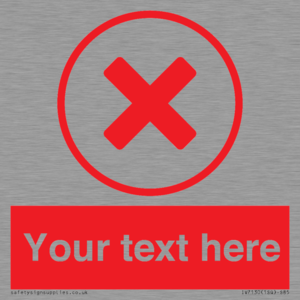 Custom red background, red cross in circle sign